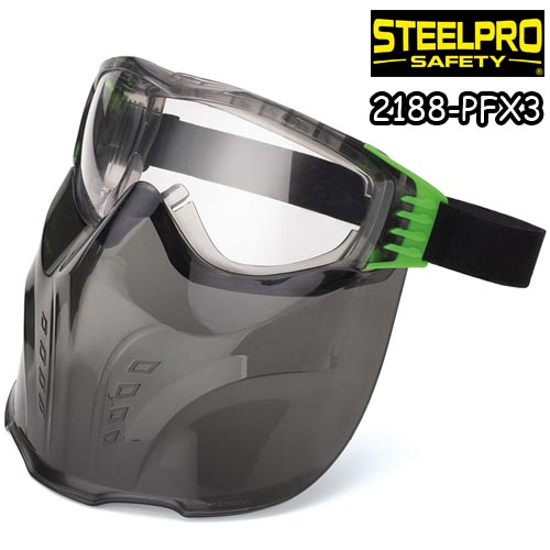 تصویر گاگل شیلد ایمنی شیشه تیره (دودی) Steelpro Safety - PFX3